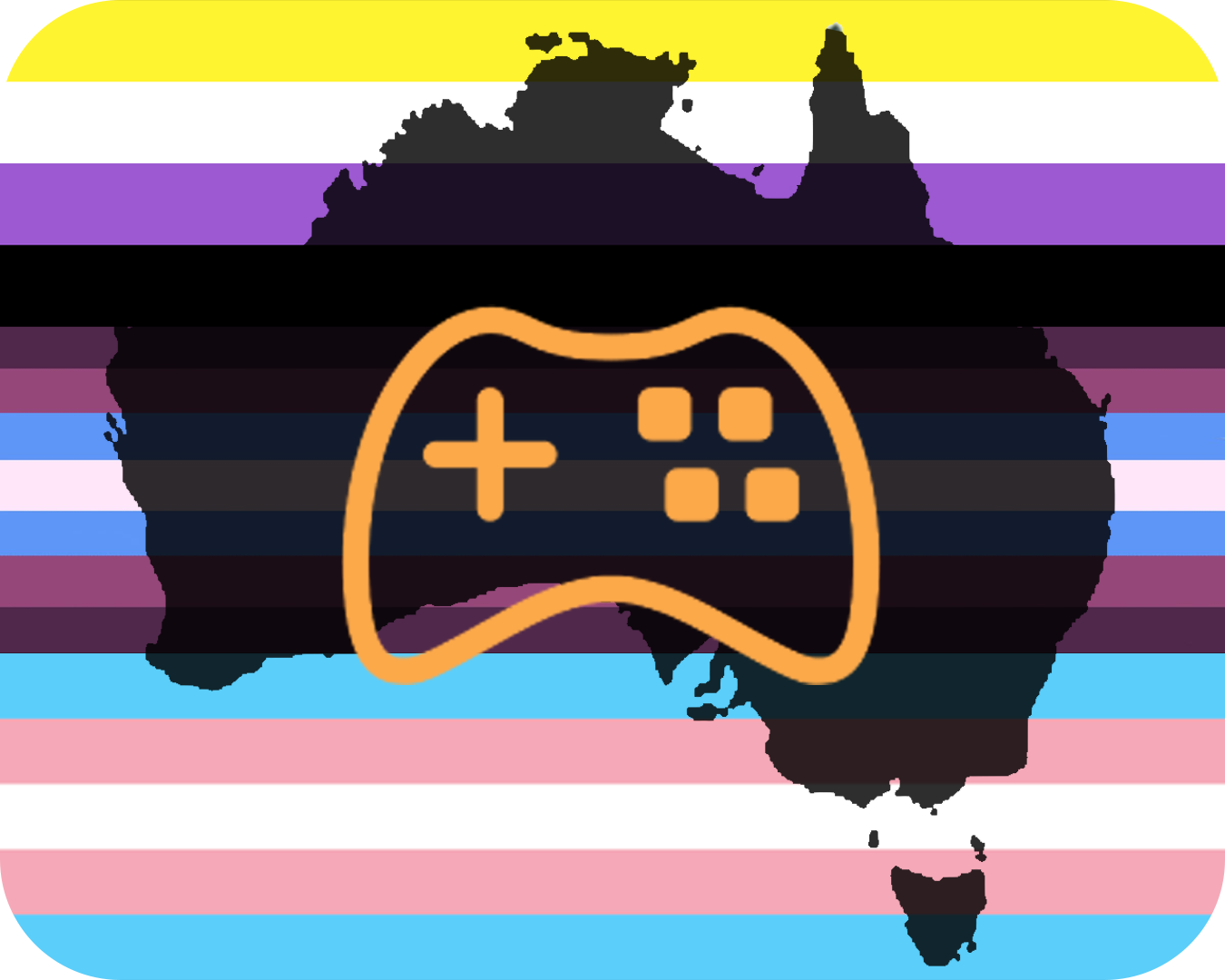 Feature image for the Trans Awareness 2022 week blog. This has a silhouette of Australia over the top of the trans, gender non-conforming and non-binary flags.
