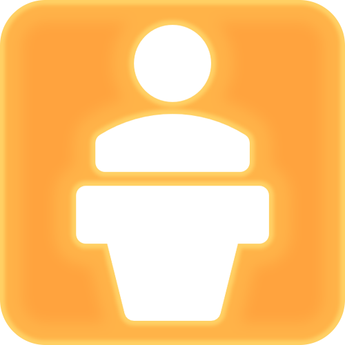 Icon of a person standing behind a pedastal, indicating they are in a higher position. This represents Councils (mainly governmental councils). This represents councils