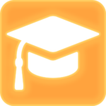 Icon of the hat worn by graduating students from a university or tertiary educational institute. This represents education