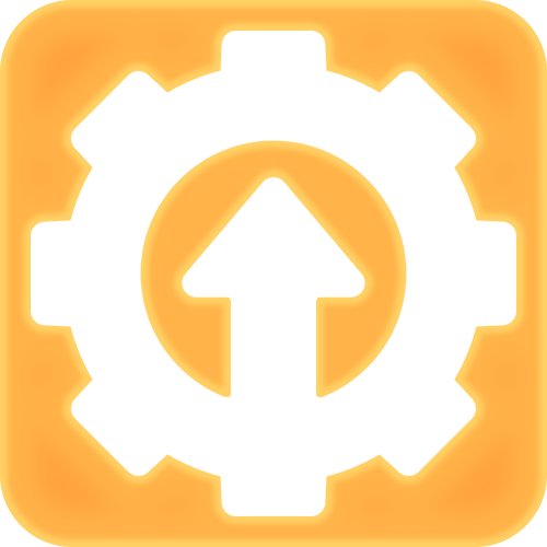 Icon with a cog and an upwards facing arrow. This represents Industry Growth (specifically the video game industry)